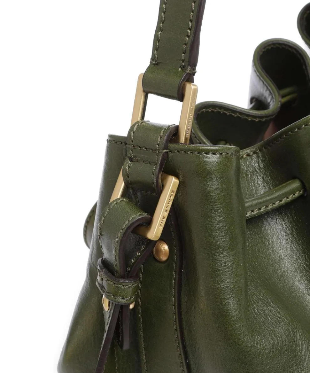 Story Donna Bucket bag fine grain cow leather dark green