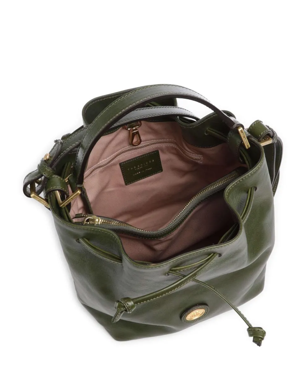 Story Donna Bucket bag fine grain cow leather dark green
