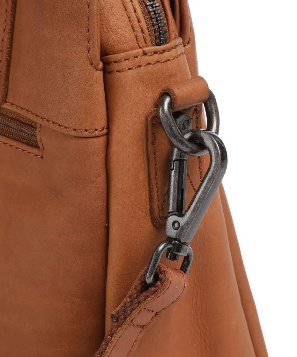 Cow Wax Pull Up Porlezza Shoulder bag 10″ pull-up cow leather cognac