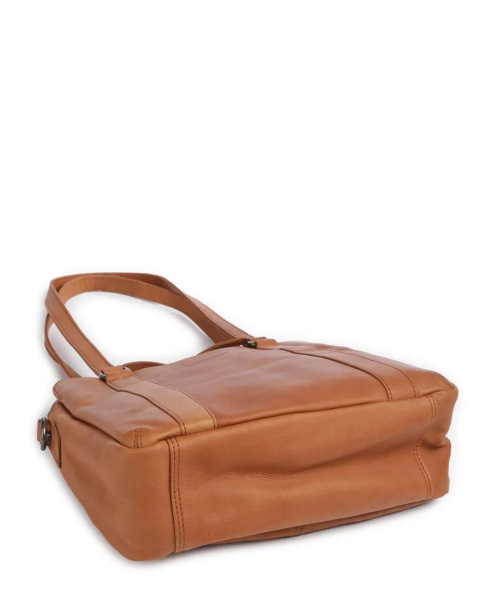 Cow Wax Pull Up Porlezza Shoulder bag 10″ pull-up cow leather cognac