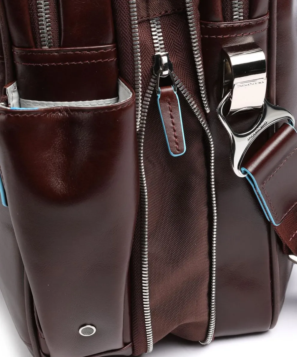 Blue Square Briefcase 16″ leather mahogany