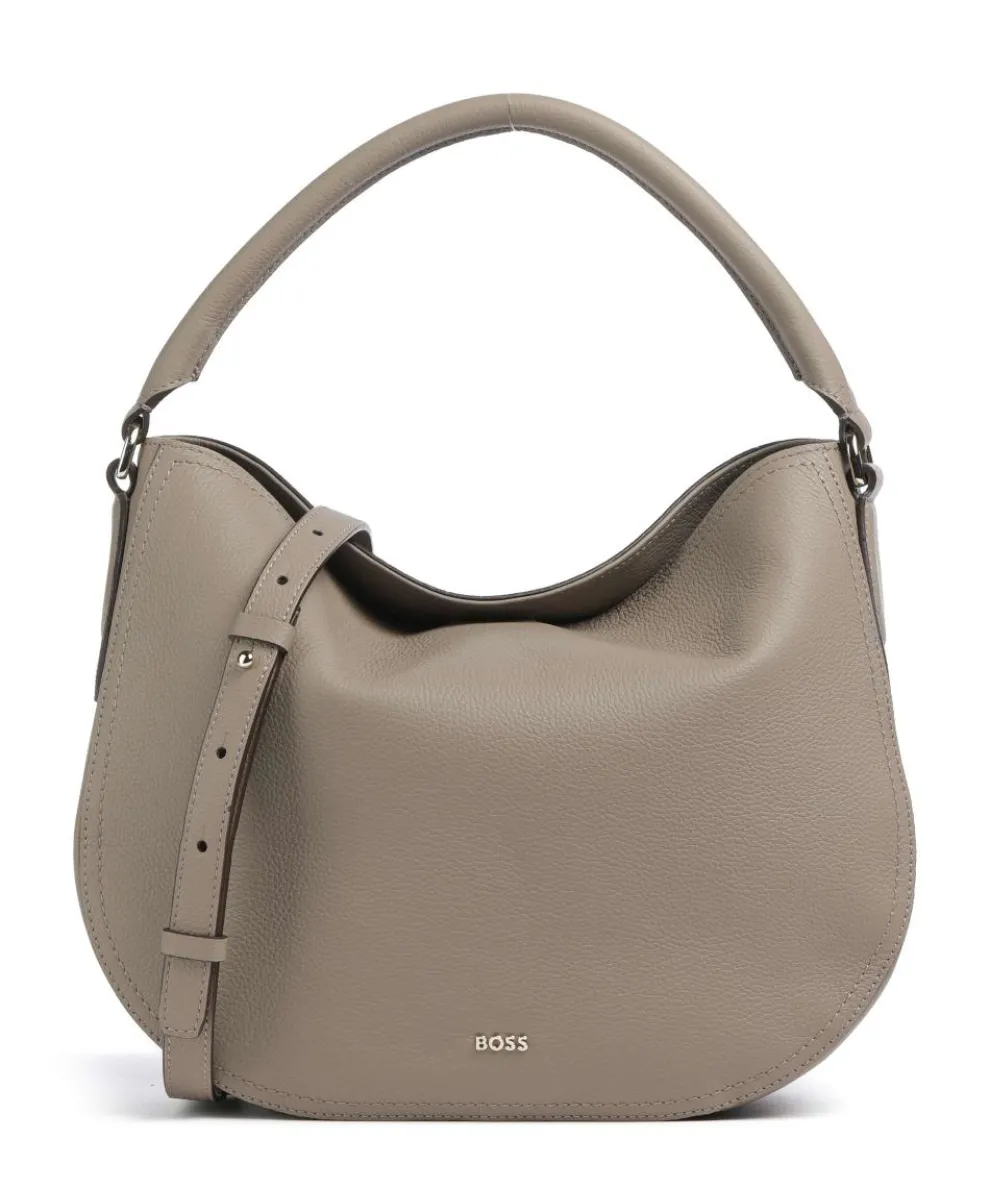 Lenah Hobo bag grained cow leather taupe
