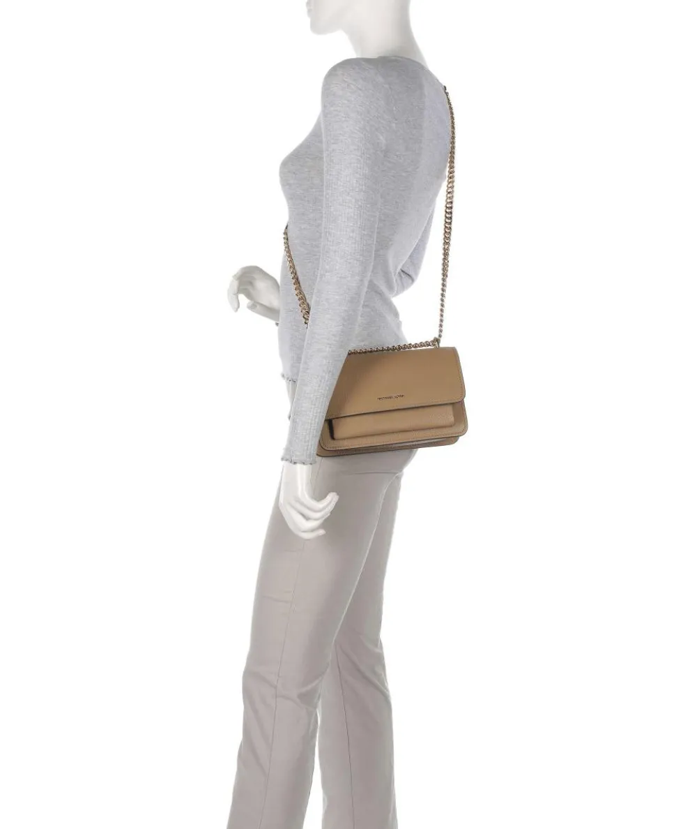 Claire Large Shoulder bag grained cow leather taupe