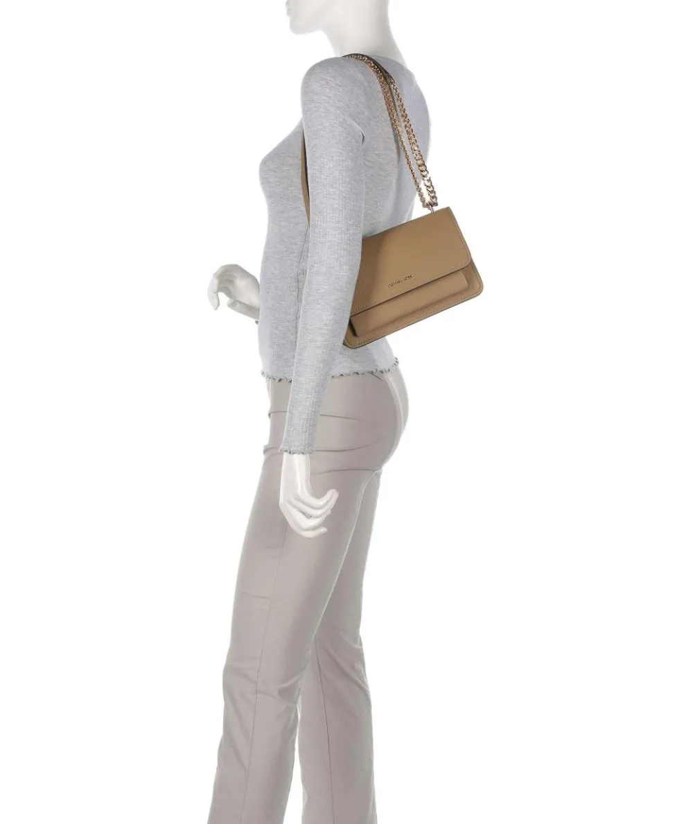 Claire Large Shoulder bag grained cow leather taupe
