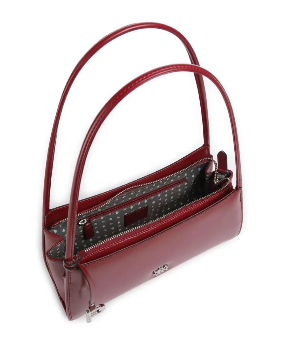 Black Tie Shoulder bag smooth cow leather dark red