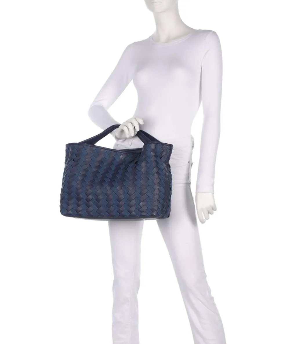 Devonshire Row Handbag grained cow leather, polyester dark blue