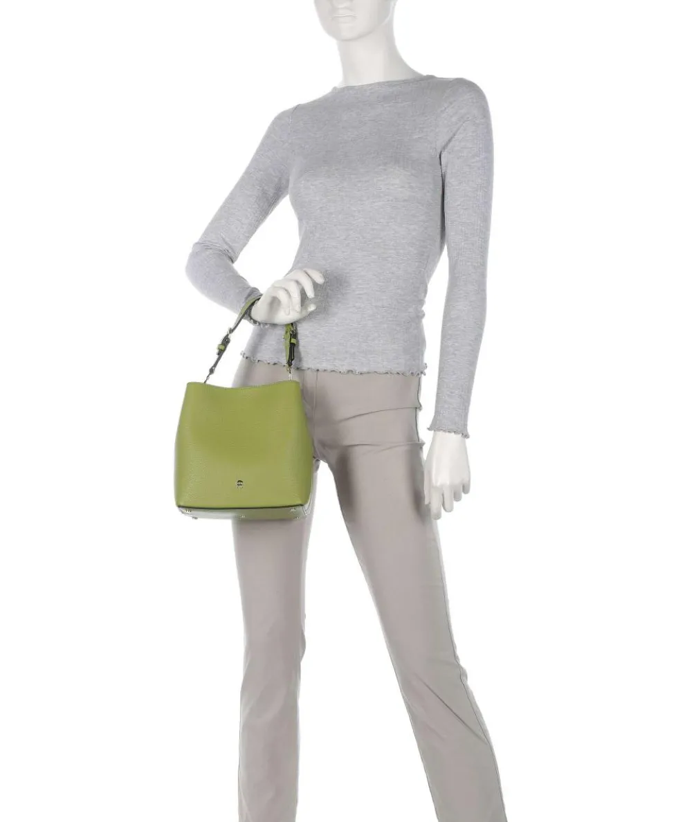 Delia S Bucket bag grained cow leather green