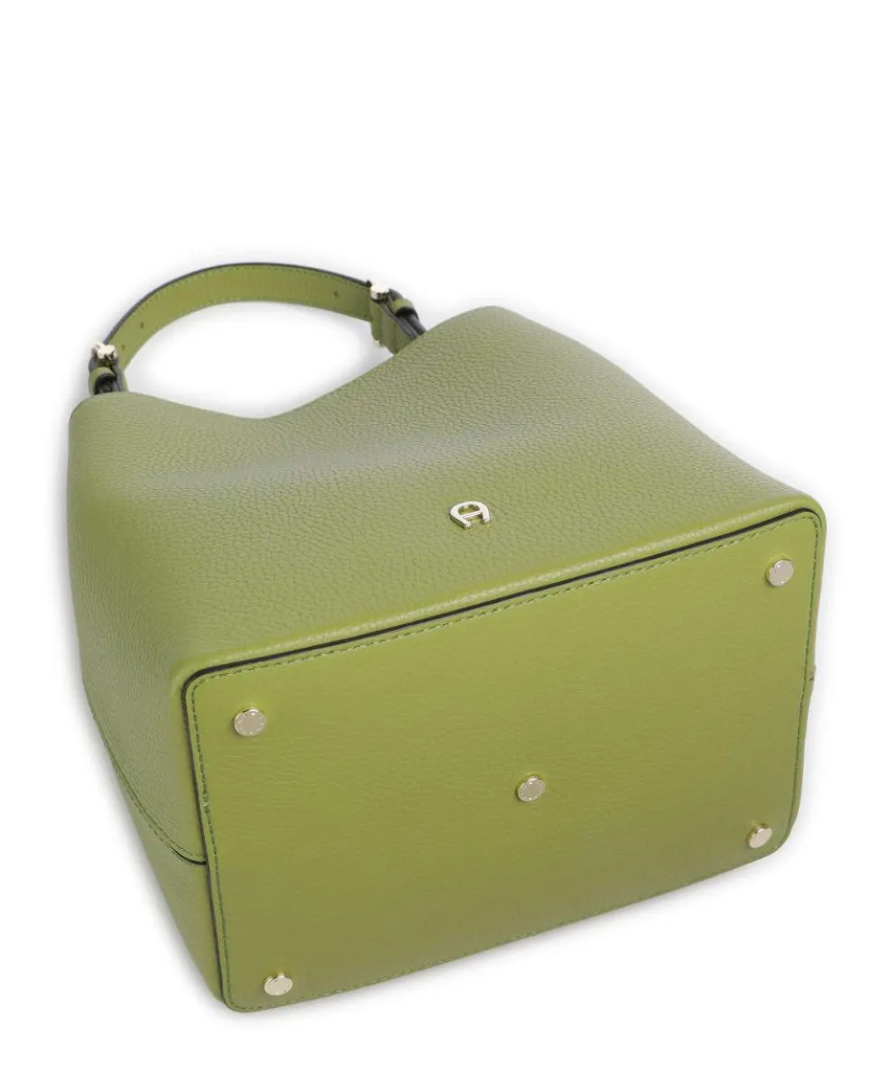 Delia S Bucket bag grained cow leather green