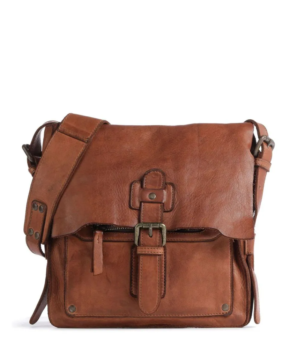 Submarine Crossbody bag grained leather cognac