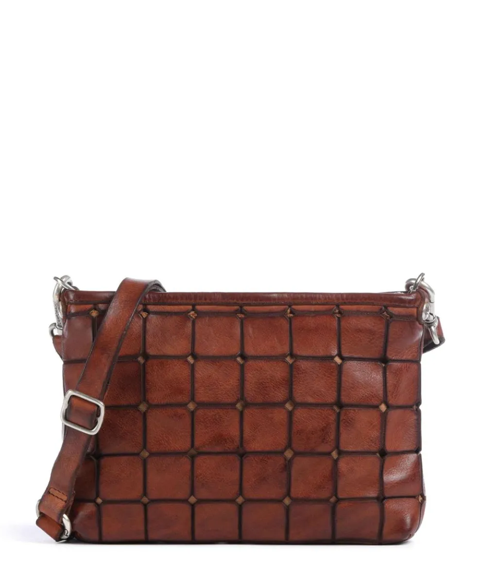 Crossbody bag grained cow leather cognac