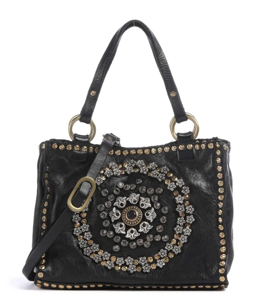 Crossbody bag fine grain cow leather black