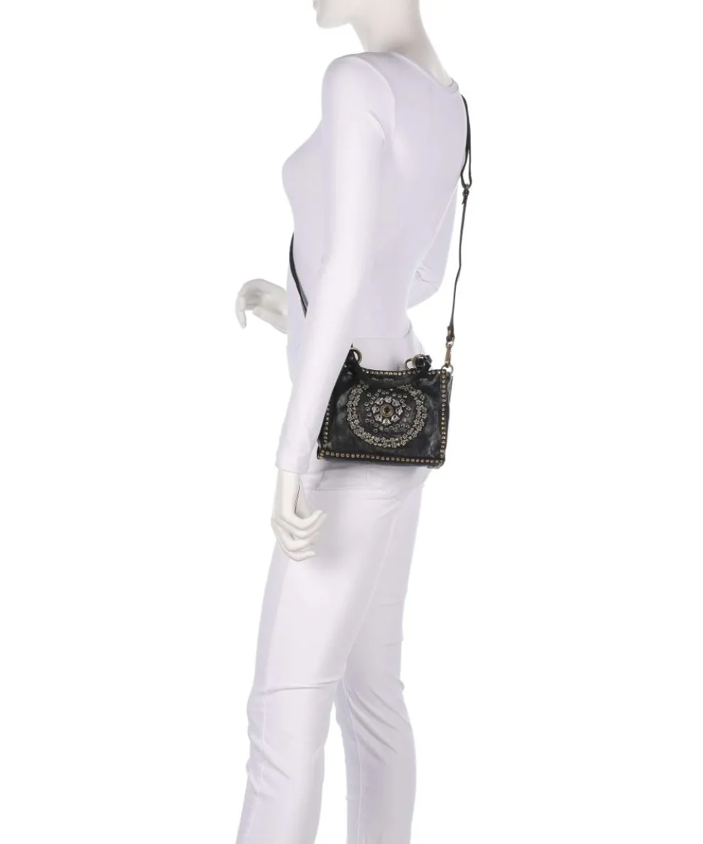 Crossbody bag fine grain cow leather black