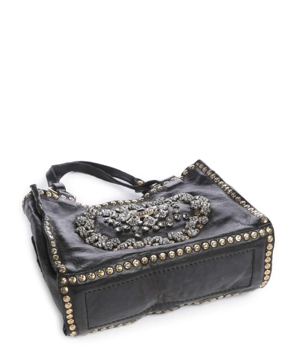 Crossbody bag fine grain cow leather black