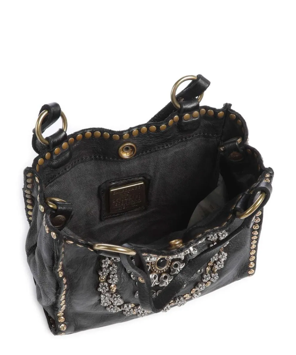 Crossbody bag fine grain cow leather black