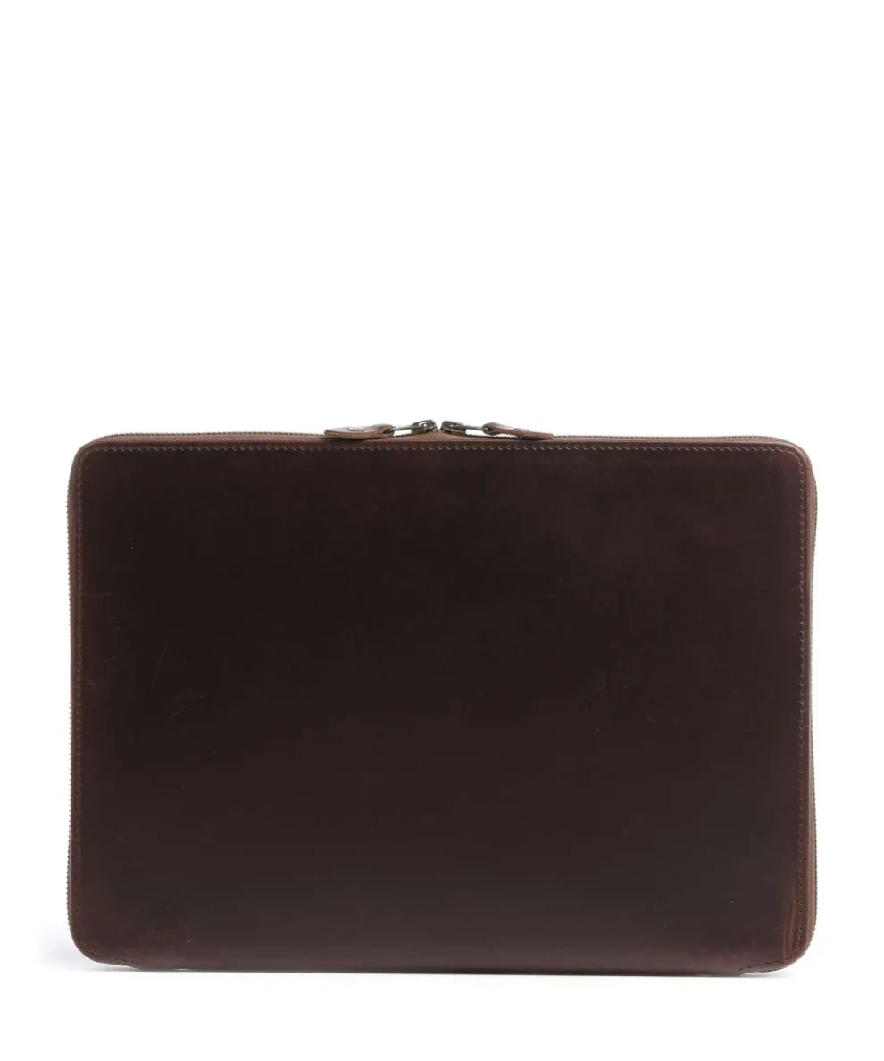 Ralph Laptop case 14″ smooth cow leather dark brown