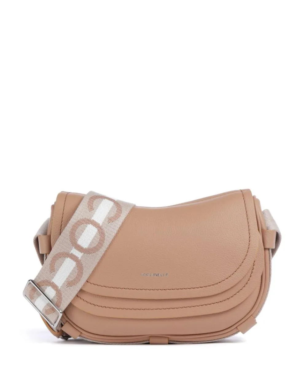 Raquel Crossbody bag grained leather light brown