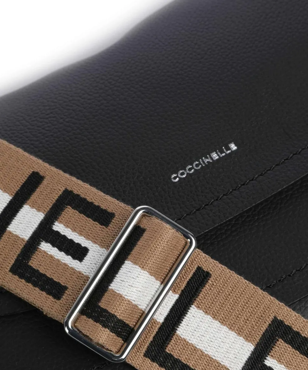 Raquel Shoulder bag grained leather black