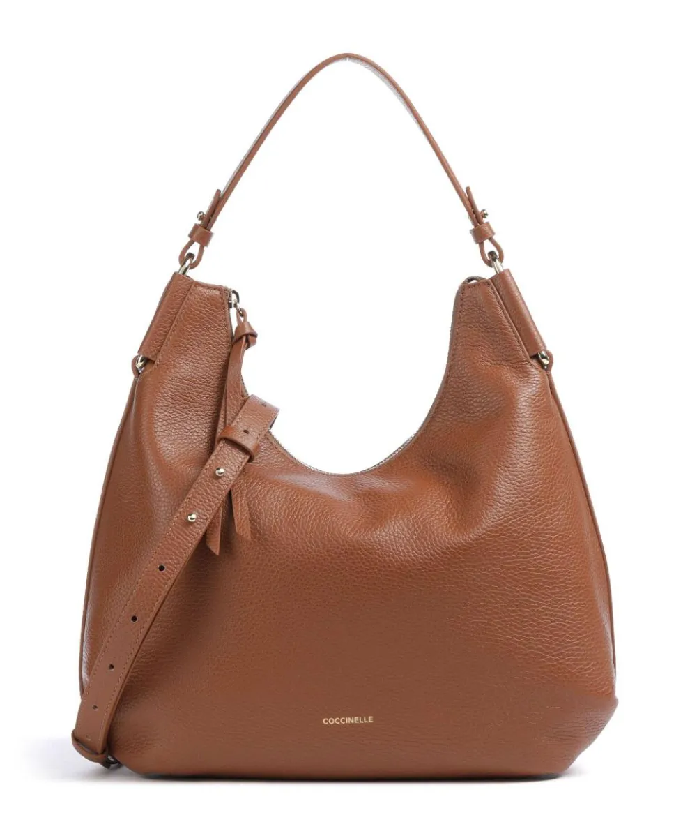 Rebekka Hobo bag grained cow leather brown