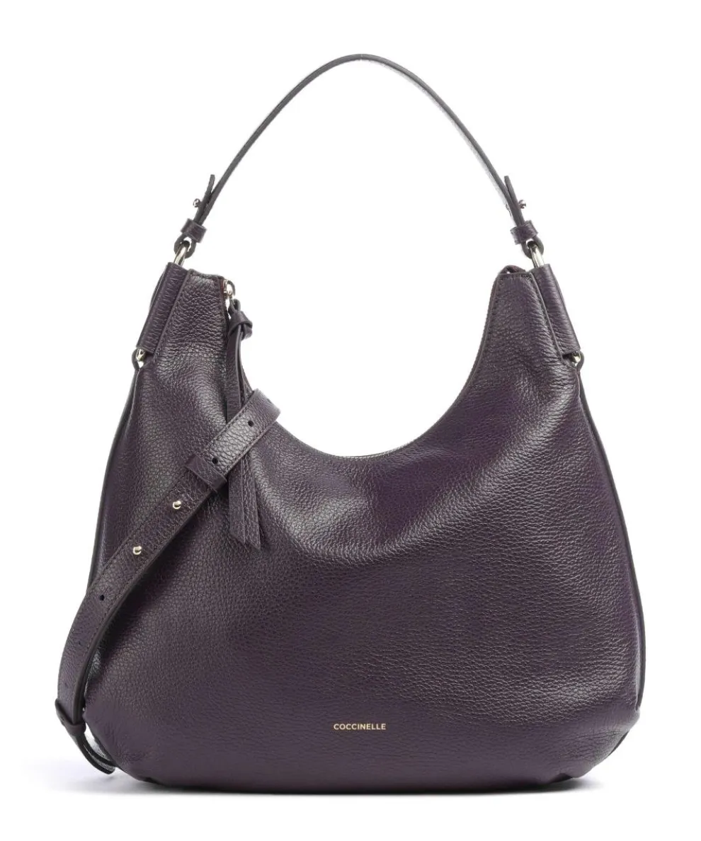 Rebekka Hobo bag grained cow leather plum