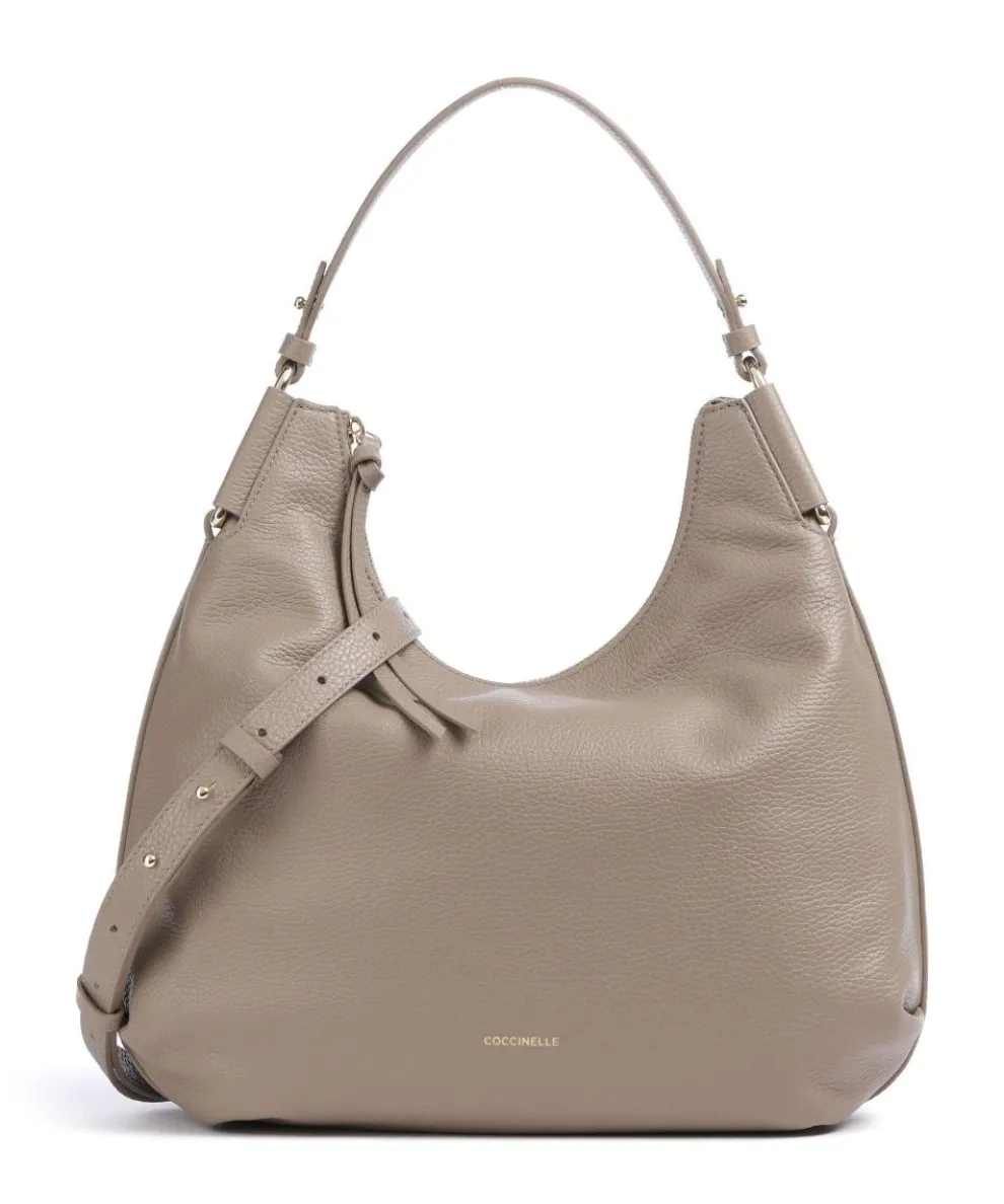 Rebekka Hobo bag grained cow leather taupe