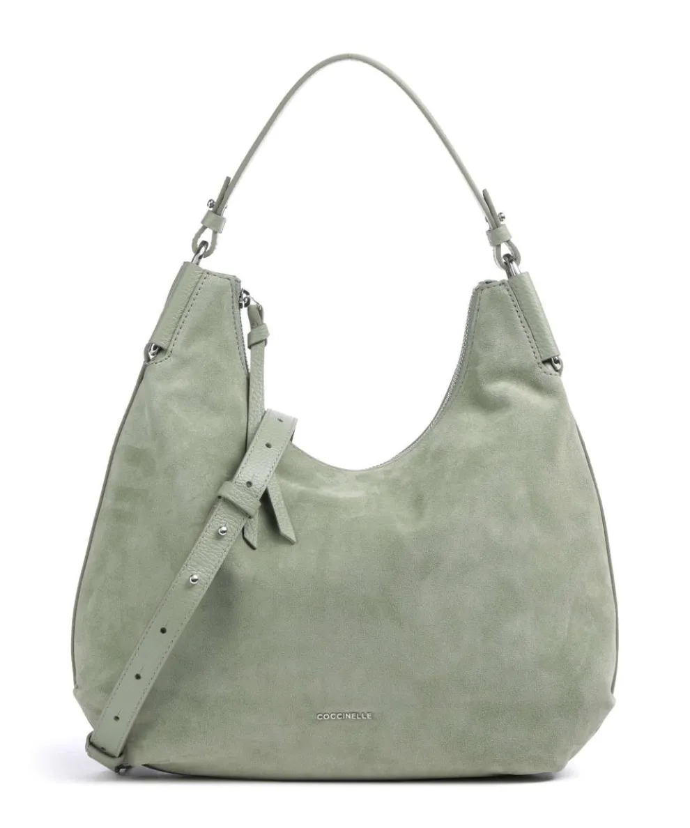 Rebekka Suede Hobo bag brushed cow leather greygreen
