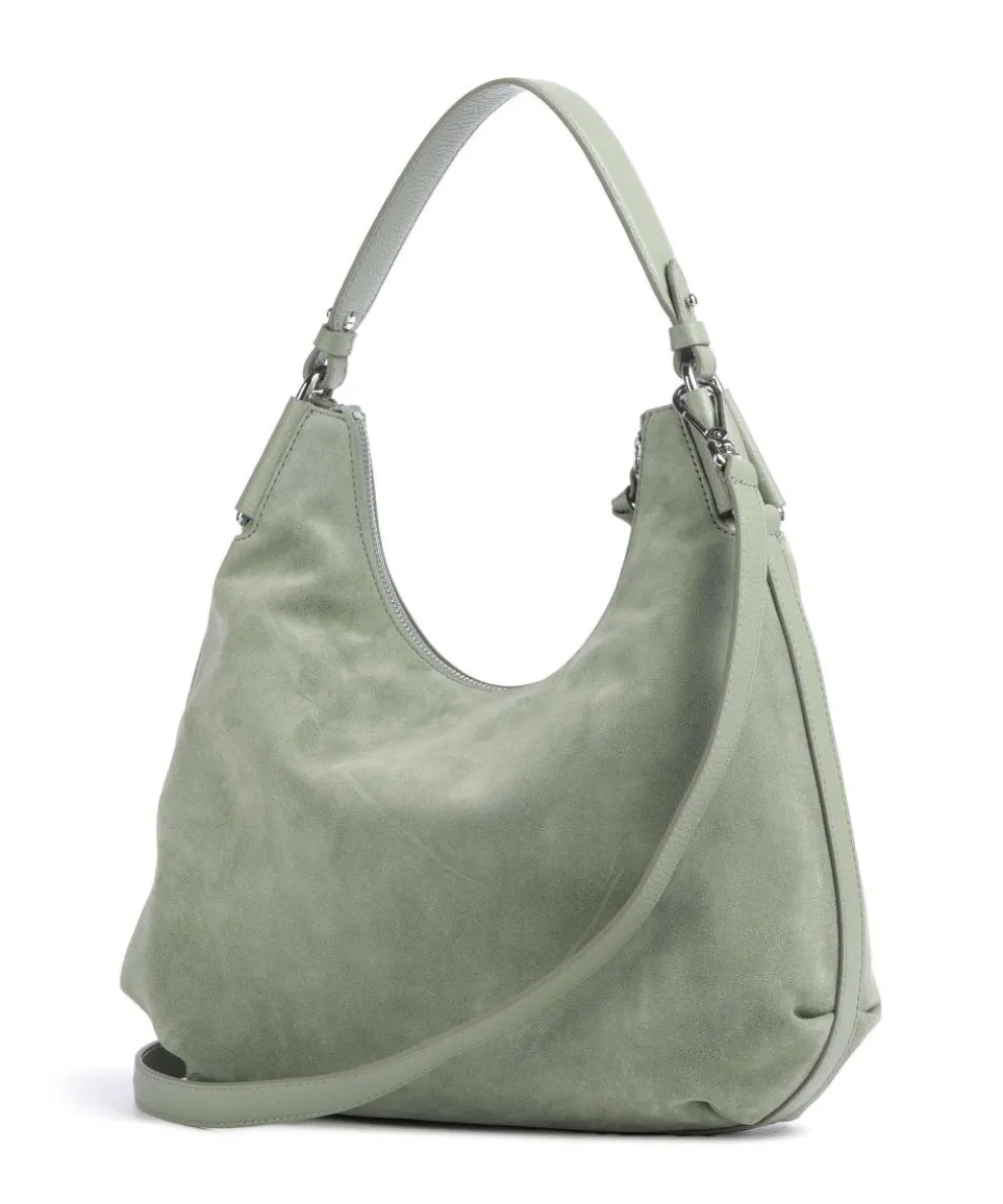 Rebekka Suede Hobo bag brushed cow leather greygreen