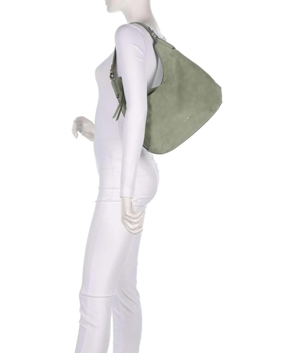 Rebekka Suede Hobo bag brushed cow leather greygreen