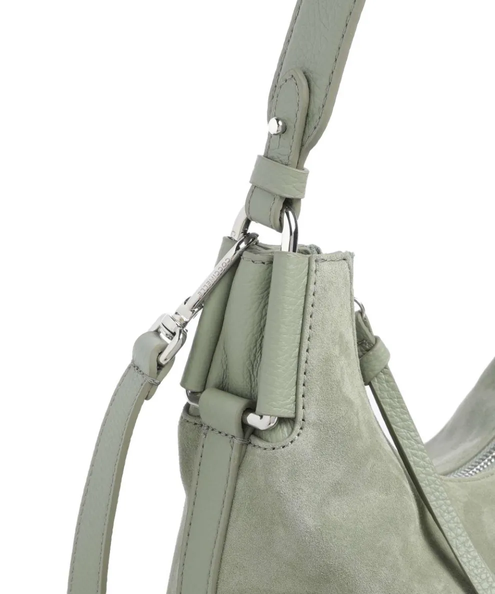 Rebekka Suede Hobo bag brushed cow leather greygreen