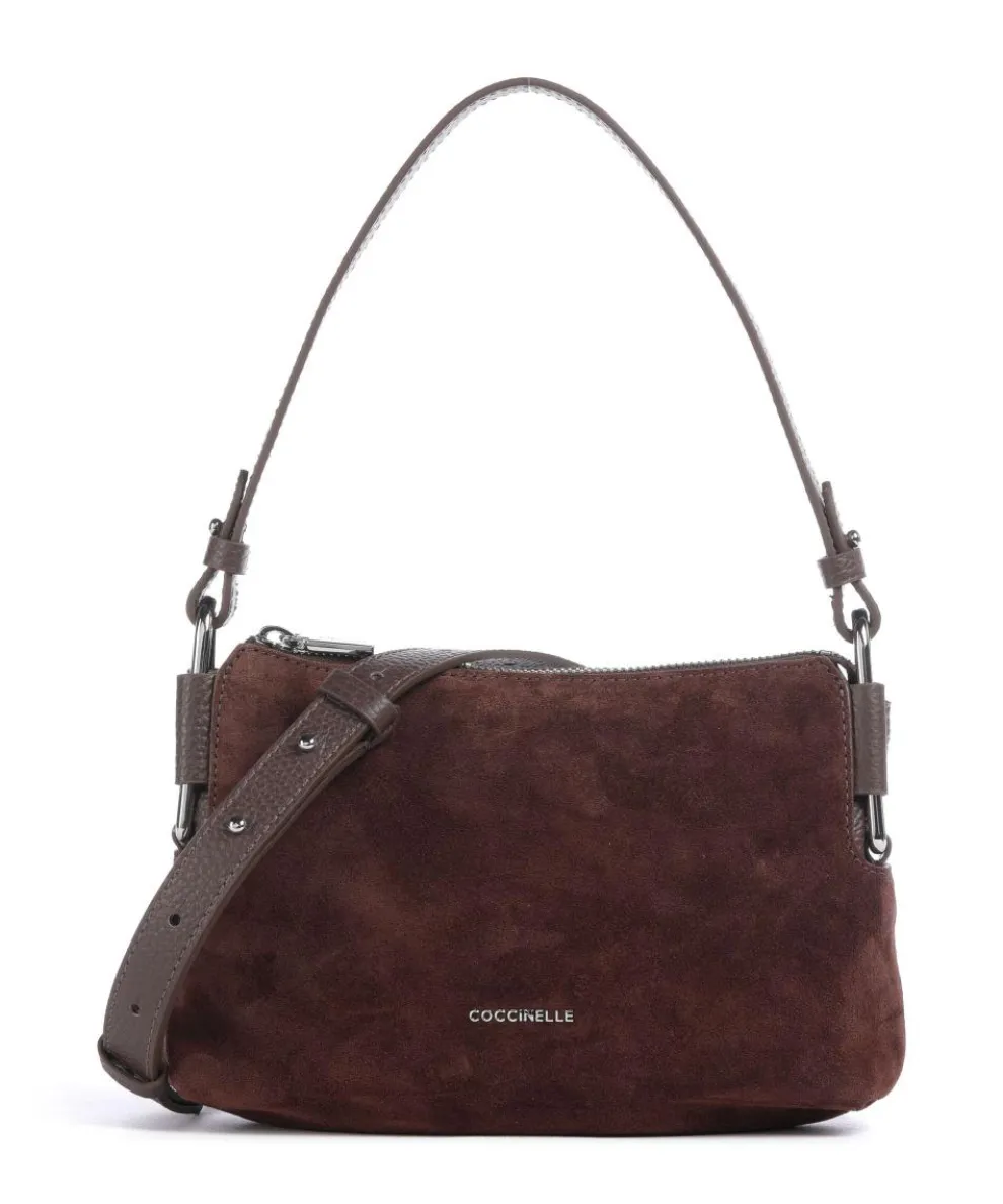 Rebekka Suede Shoulder bag brushed cow leather dark brown