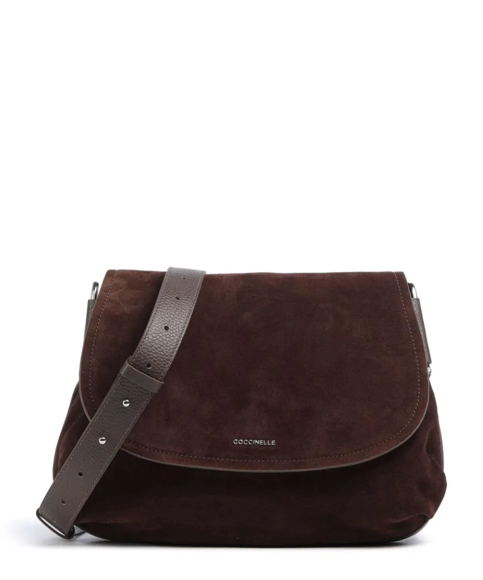 Rebekka Suede Shoulder bag brushed cow leather dark brown
