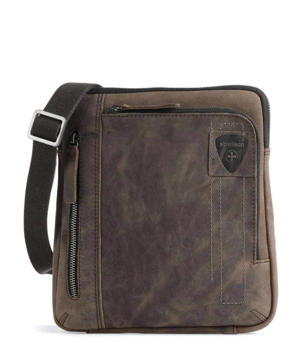 Richmond Crossbody bag grained leather dark brown