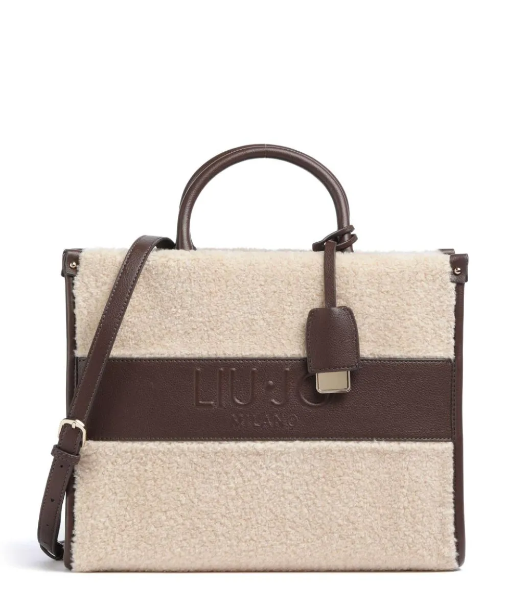 Ridhi M Handbag imitation leather, faux fur beige/brown