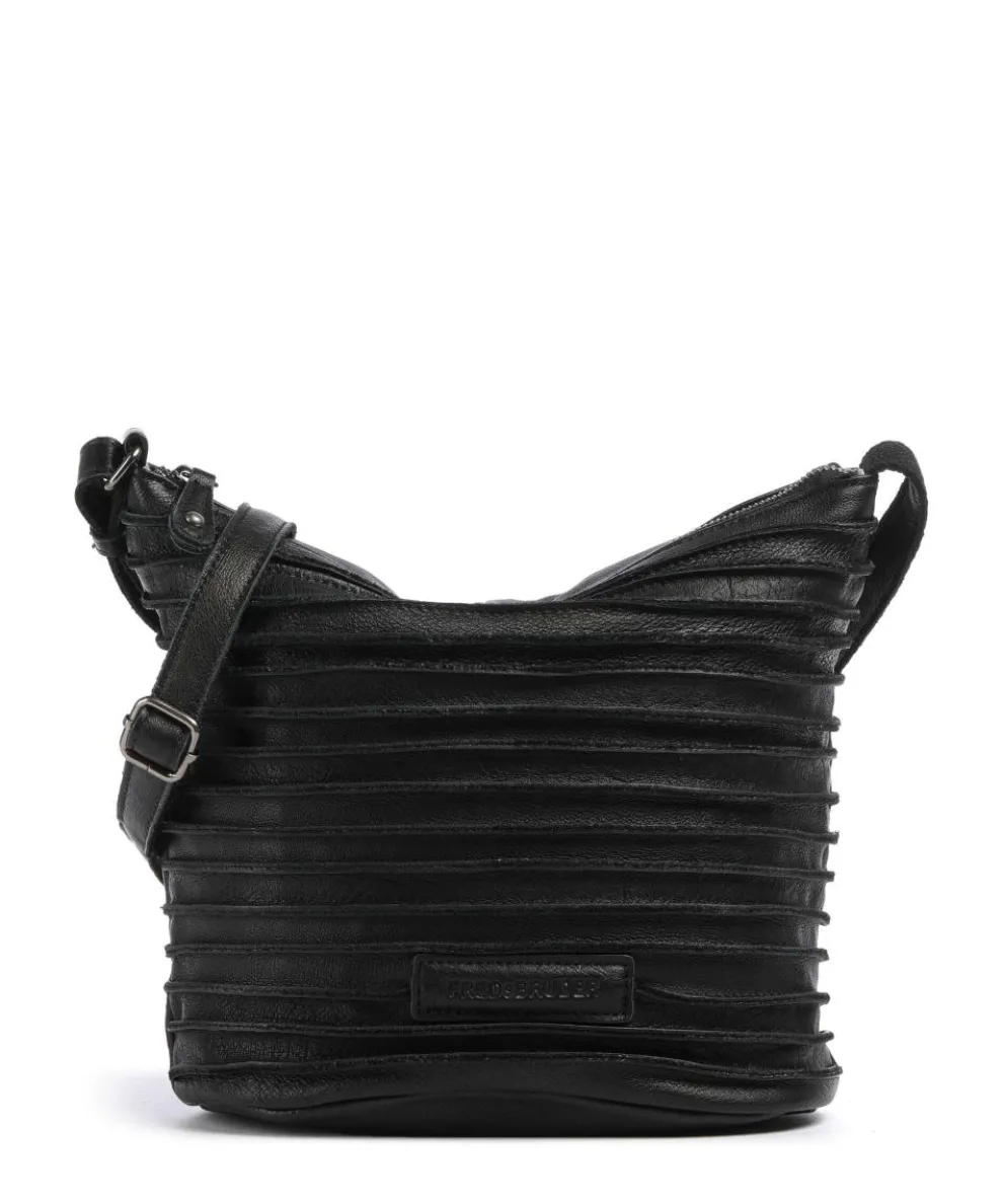 Riffellinchen Crossbody bag grained cow leather black