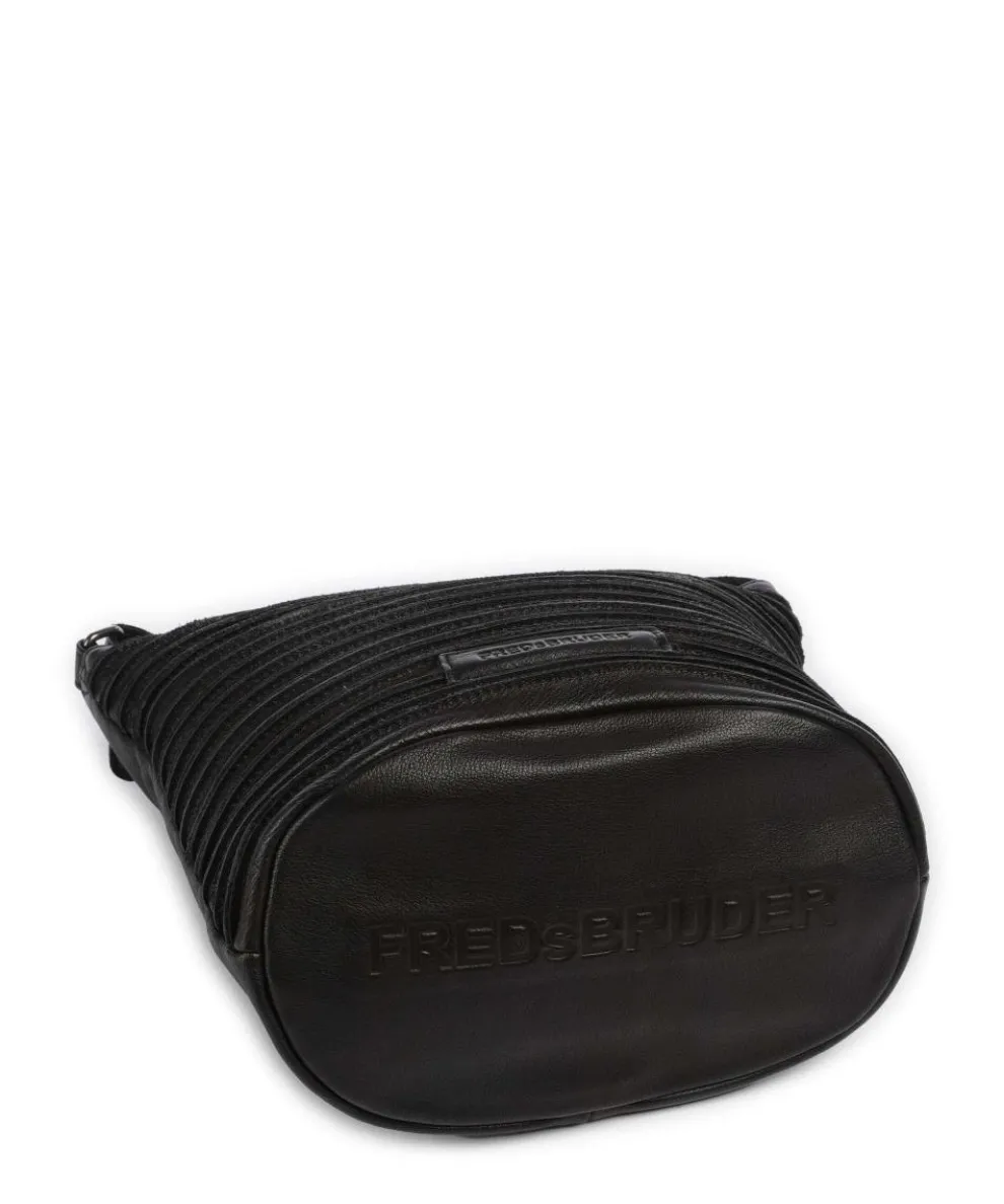 Riffellinchen Crossbody bag grained cow leather black