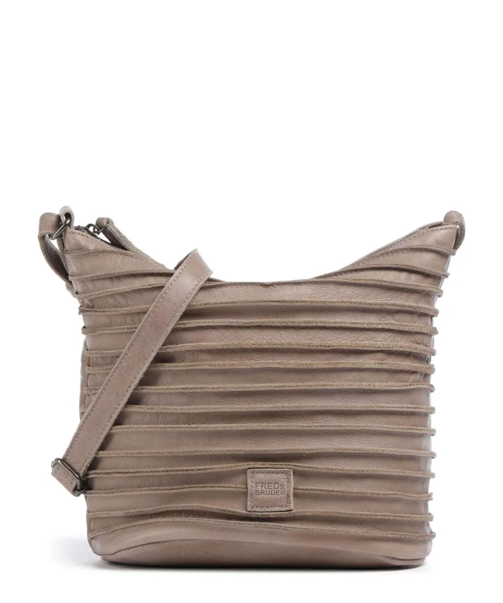 Riffellinchen Crossbody bag grained cow leather taupe