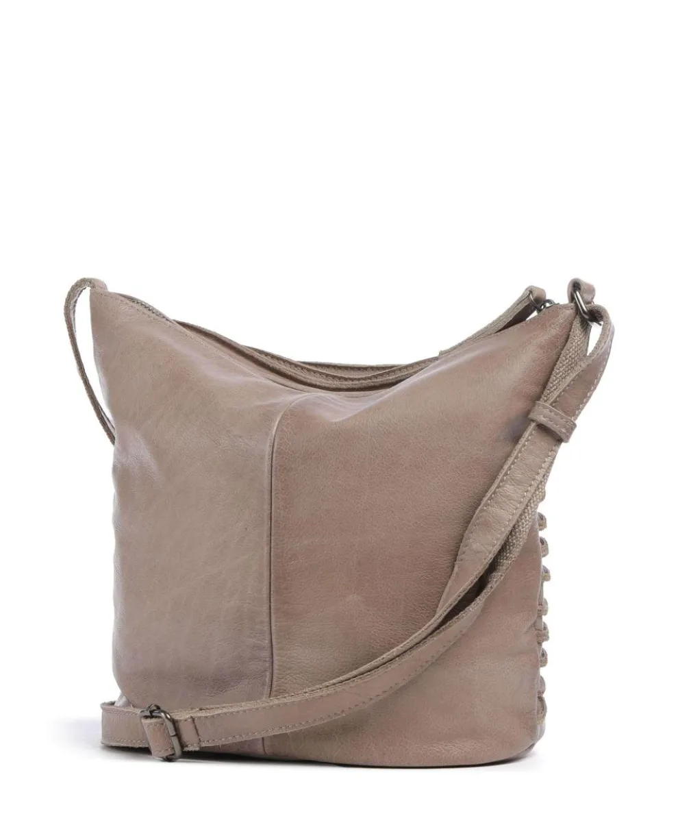 Riffellinchen Crossbody bag grained cow leather taupe
