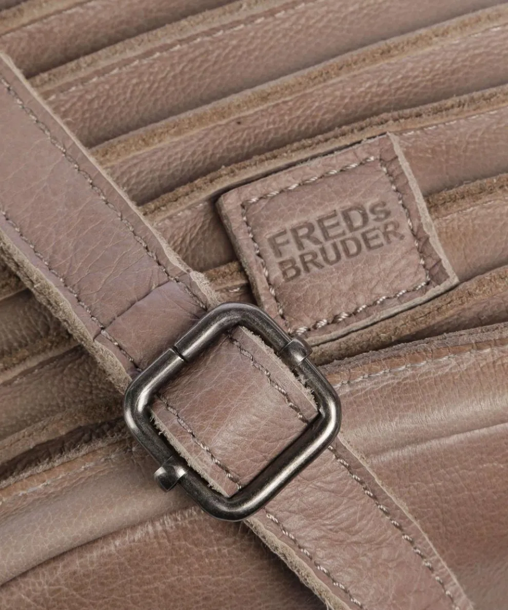 Riffellinchen Crossbody bag grained cow leather taupe