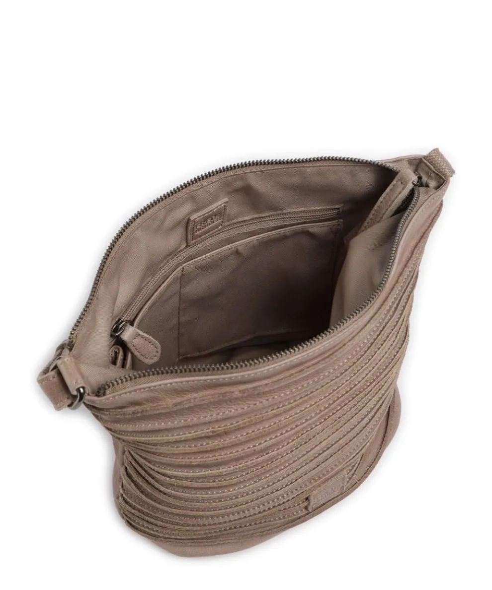 Riffellinchen Crossbody bag grained cow leather taupe