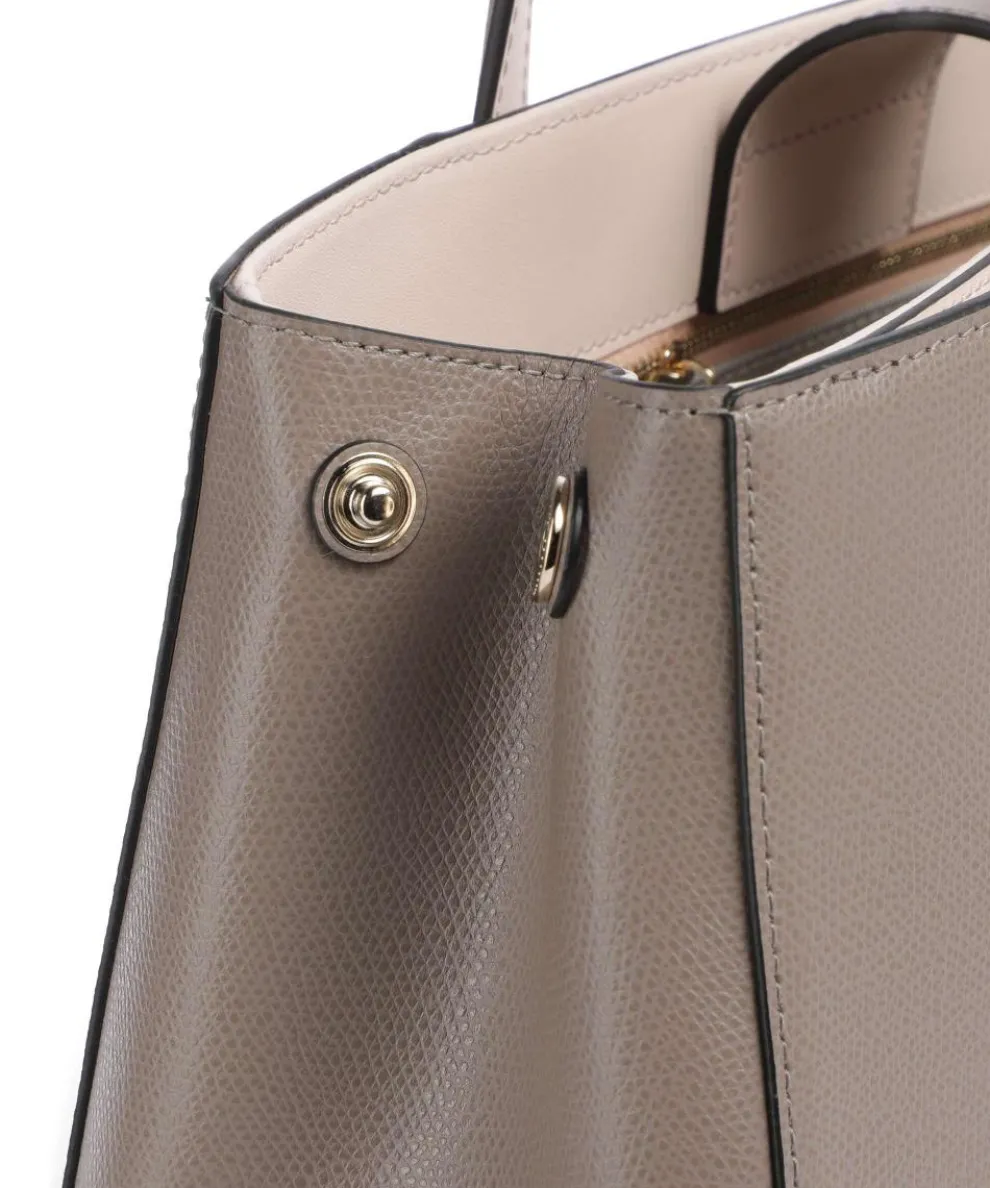 Riva L Tote bag grained leather taupe