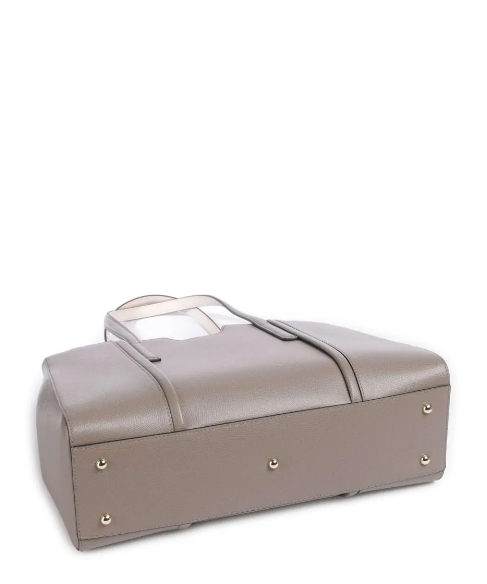 Riva L Tote bag grained leather taupe