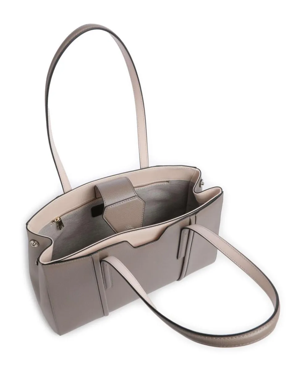 Riva L Tote bag grained leather taupe