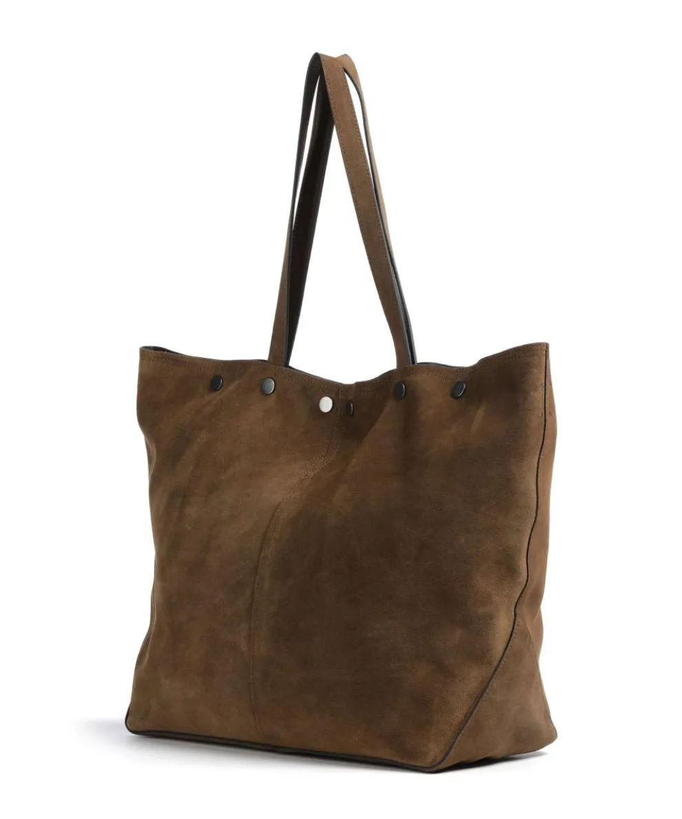 Rive Suede L Tote bag brushed leather mud