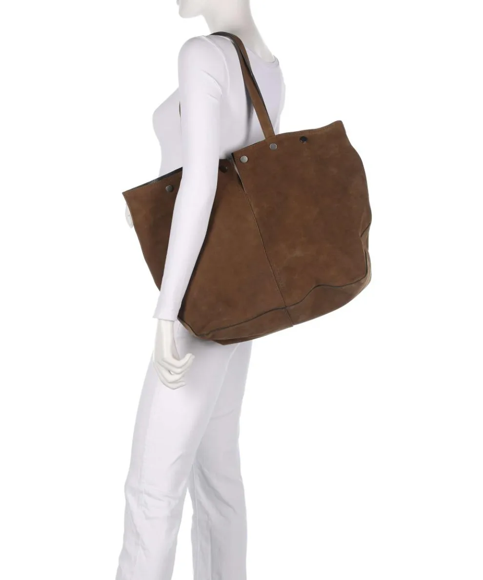 Rive Suede L Tote bag brushed leather mud
