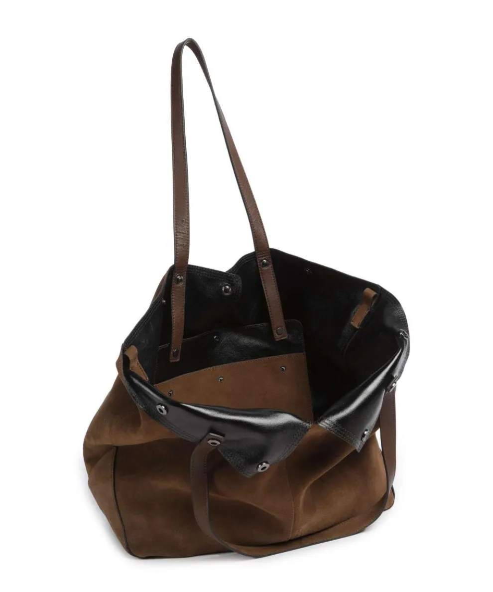 Rive Suede L Tote bag brushed leather mud