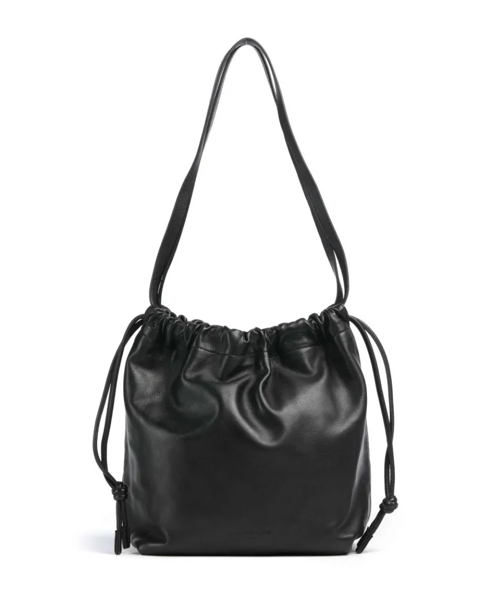 Lya Sheep Natural M Bucket bag sheepskin leather black