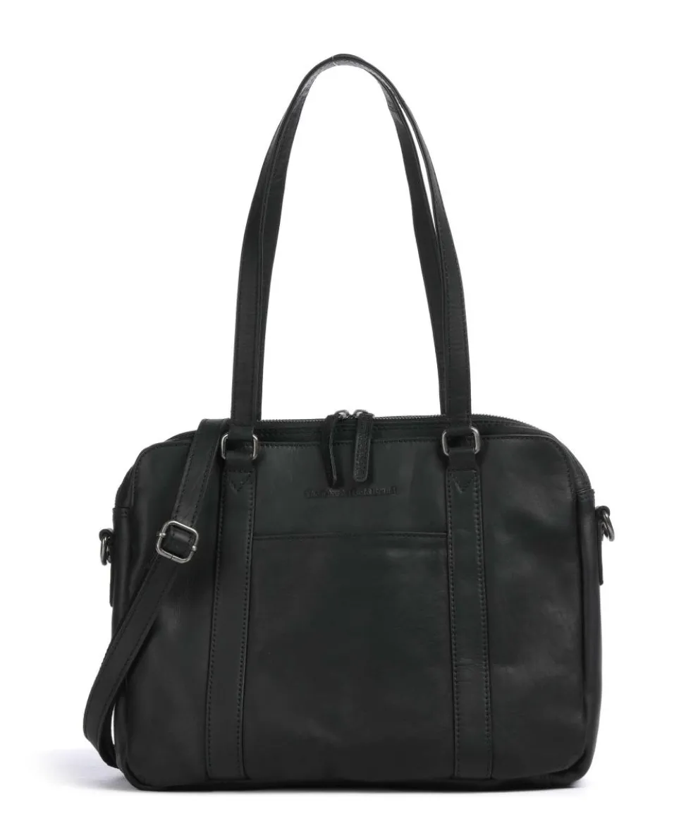Cow Wax Pull Up Pretoria Shoulder bag 13″ cow leather black