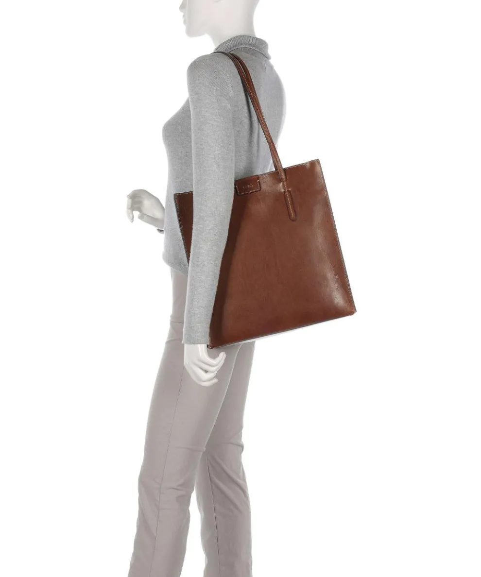 Romina Tote bag fine grain cow leather brown