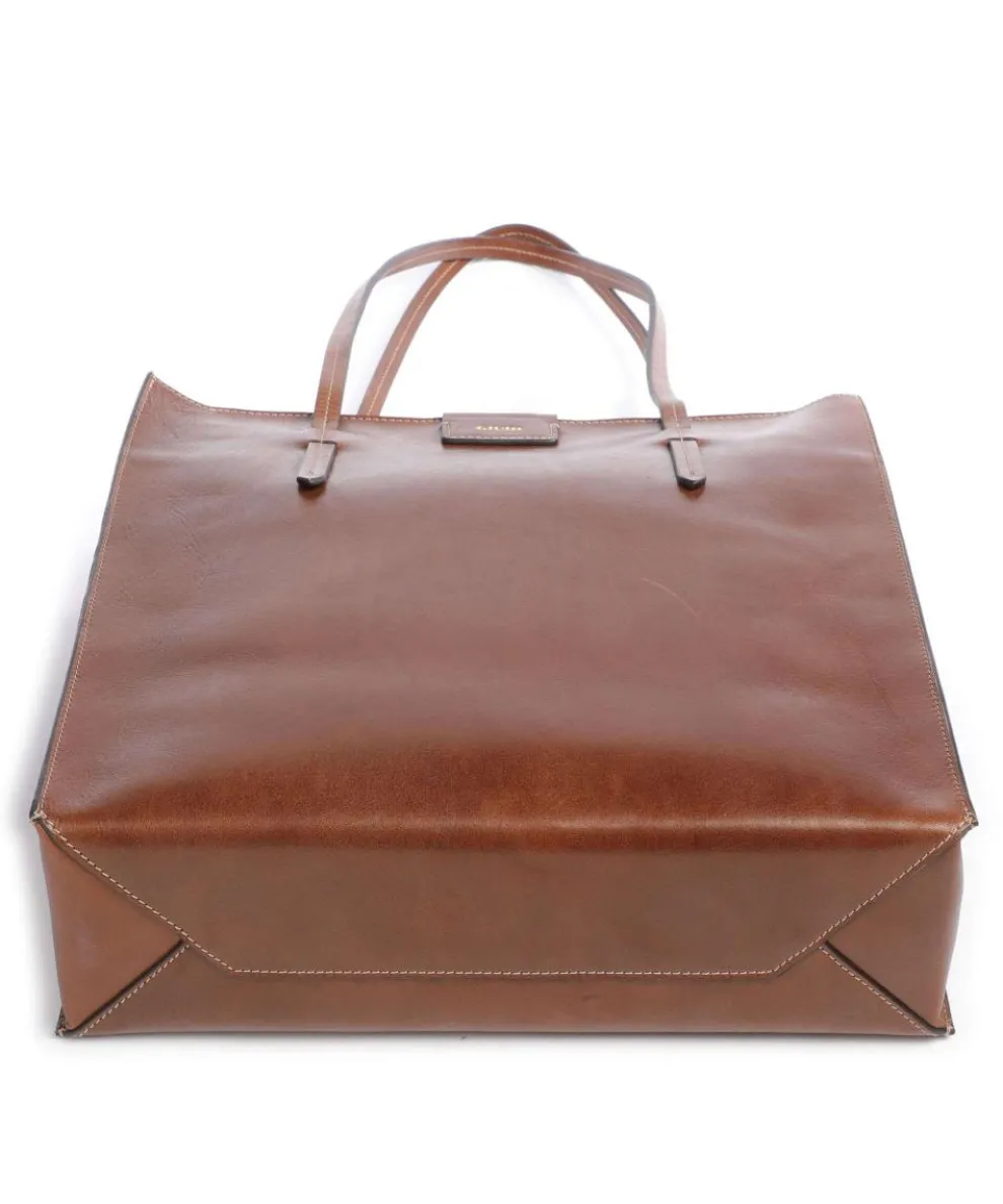 Romina Tote bag fine grain cow leather brown