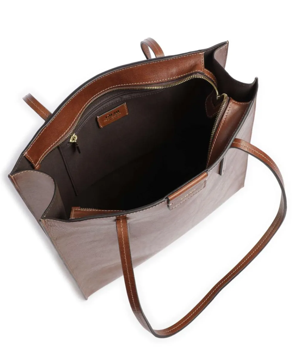 Romina Tote bag fine grain cow leather brown