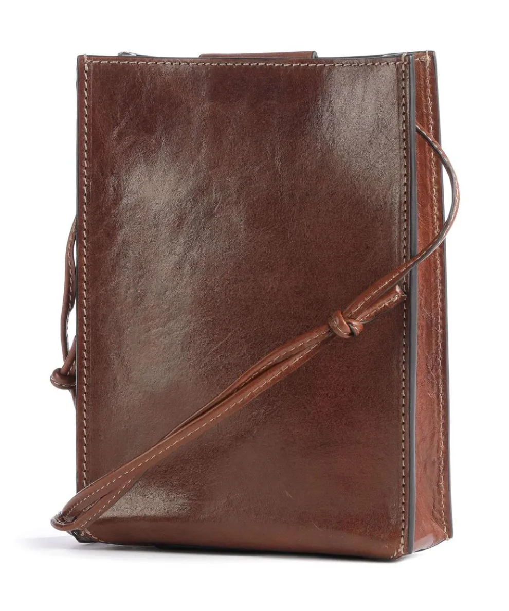 Romina Tracollina Crossbody bag fine grain cow leather brown